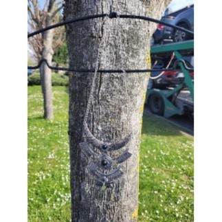 Collier long gris bohème 