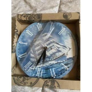 Horloge bateau bleu