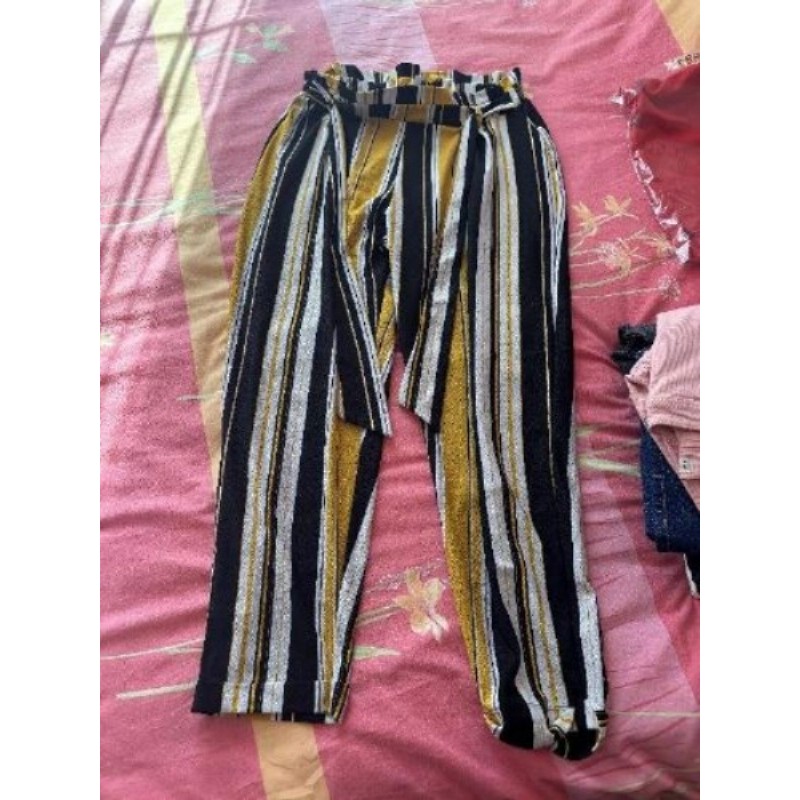 Pantalon rayure jaune noir Jennifer Taille M