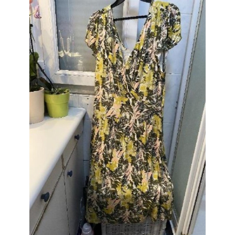 robe fleurie verte C&A taille L