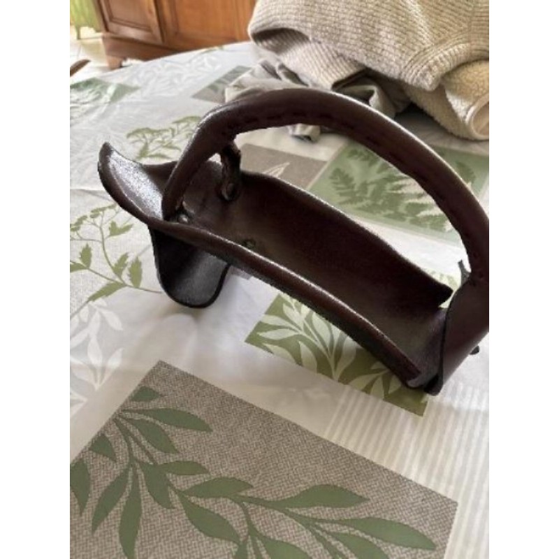 Porte bouteille de table en cuir 