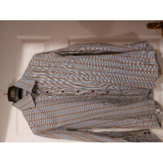 Chemise Rayée Gris Marron T L 