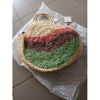 Sac pailles marron vert