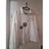 CHEMISIER BLANC FLEURS NOURES T.L