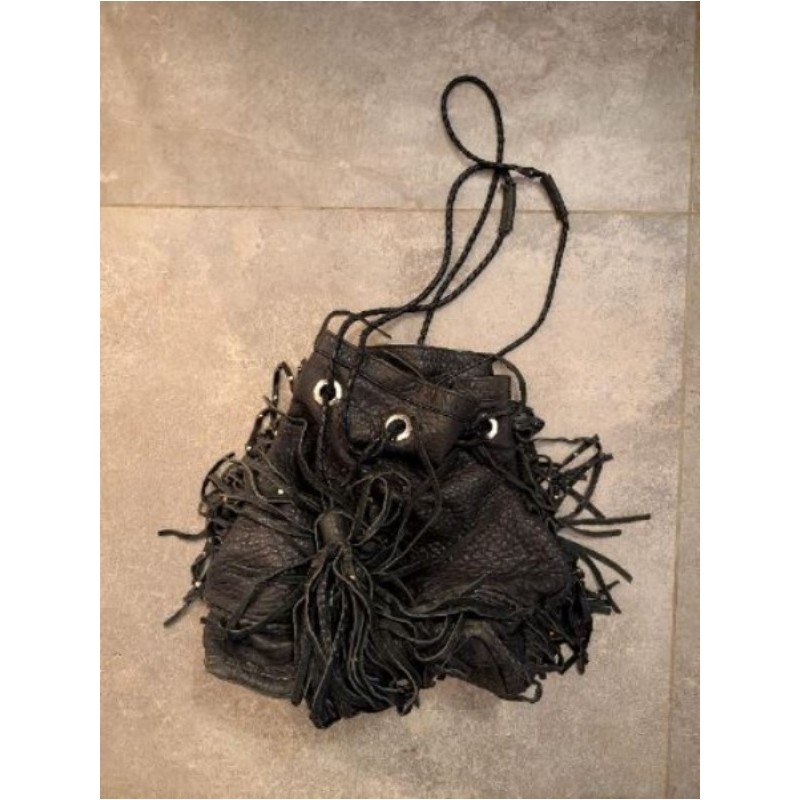 Sac Zara Basic franges noir 