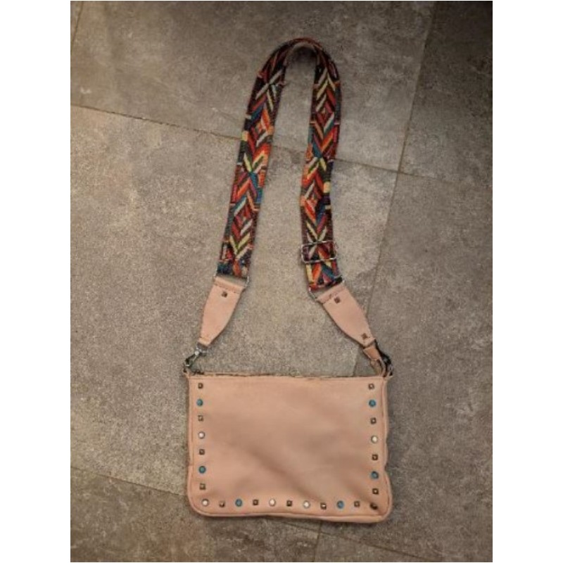 Sac rose bandoulière multicolore 