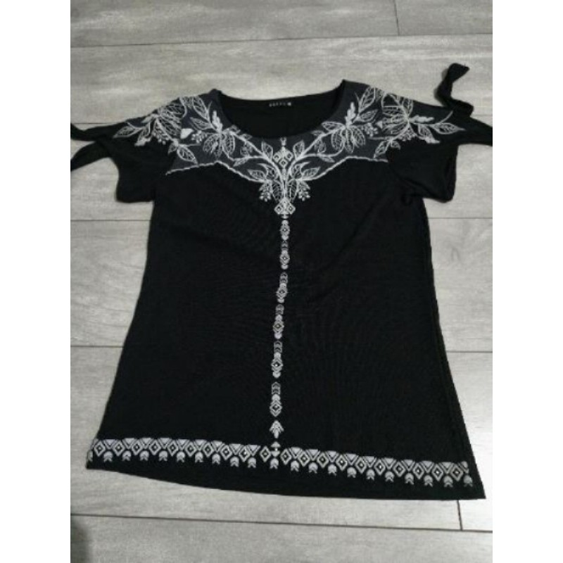 BREAL TS manches courtes noir gris gauffré