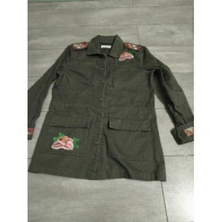 CACHE CACHE Veste kaki fleurs 