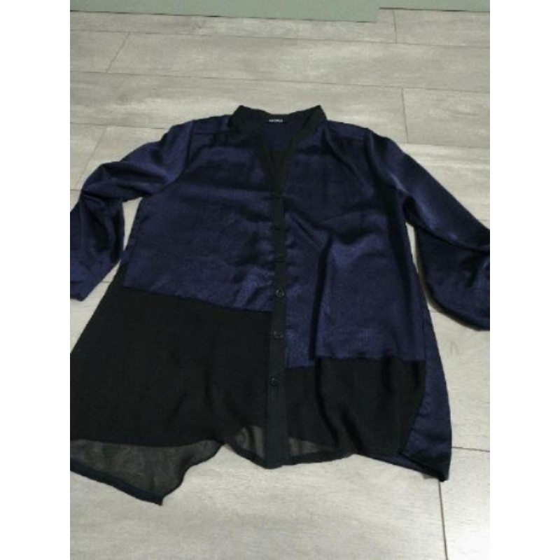 MULTIPLES Chemise neuve bleu/noir taille M