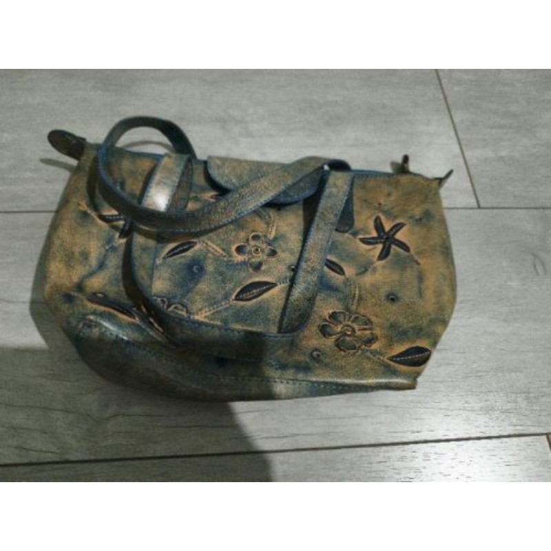 SYLVAIN LEVEBVRE Sac bleu fleurs 