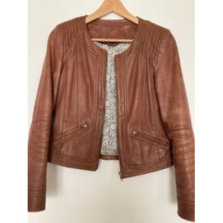 blouson cuir Carol marron T 36