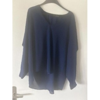 Blouse bleu marine T 48