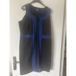 Robe droite noir et bleu T 50