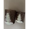 Lot Bougeoirs sapin brun
