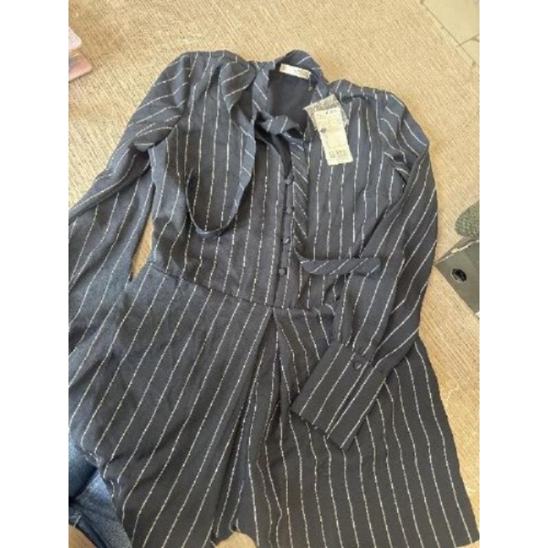 Combishort Mango bleu marine rayer blanc 