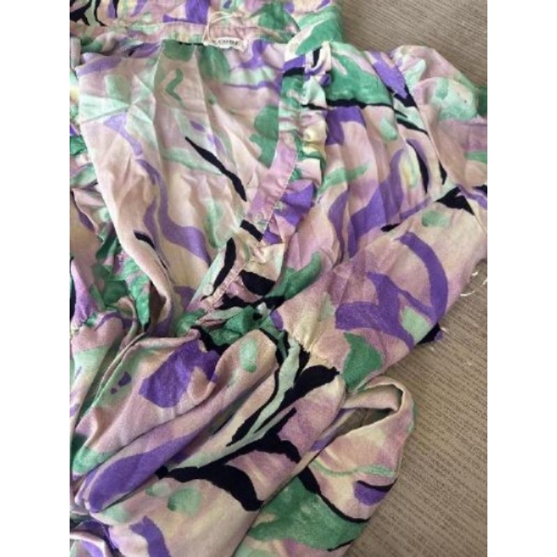 Robe, longue, fleurie,mauve et verte taille M