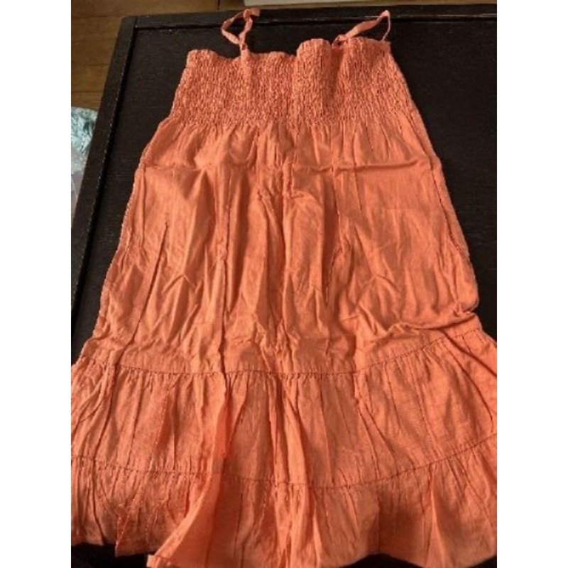 Robe orangée bretelles taille 8 ans 