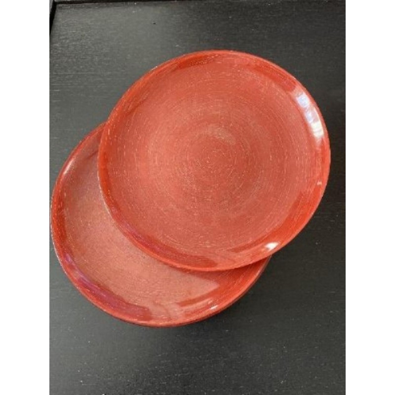 12 Assiettes à dessert rouges 