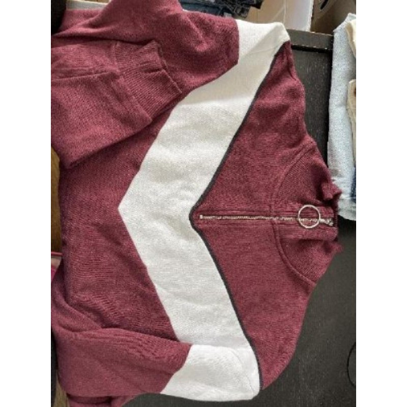 Sweat blanc bordeaux Jennyfer taille M