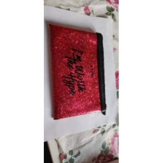 Trousse rose noir paillette 