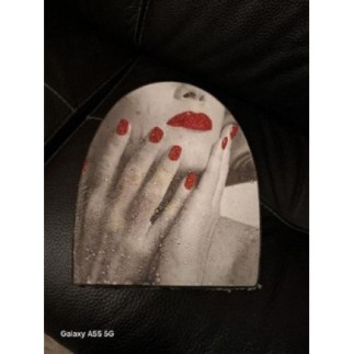 Boîte coffret noir et blanche à paillettes rouge 