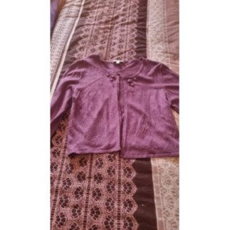 Gilet court 123 prune T 38/40