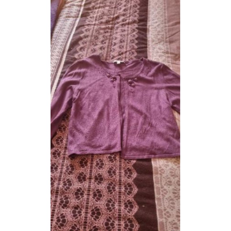 Gilet court 123 prune T 38/40