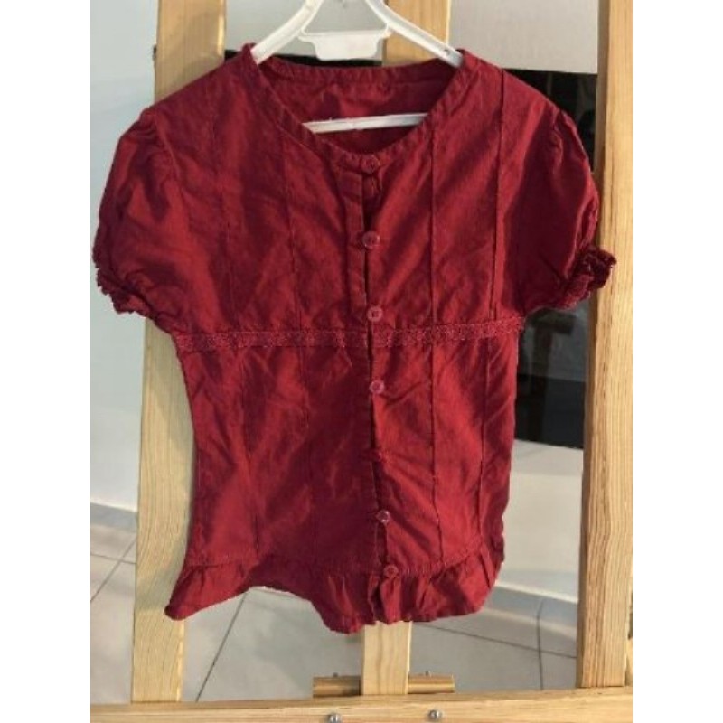 Chemise bordeau - 6 mois 