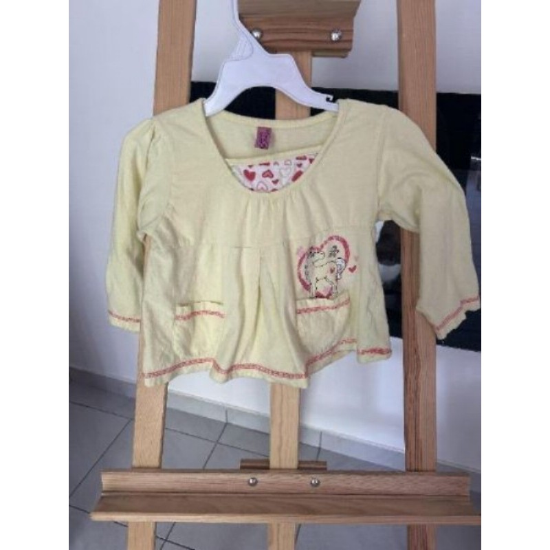 Graine de rêve - t-shirt jaune cheval cœur - 4 ans 