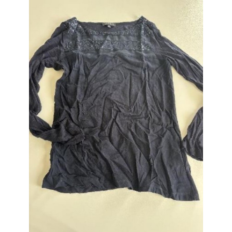 Top marine mousseline sequins Caroll 36