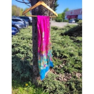 Écharpe rose et bleu 