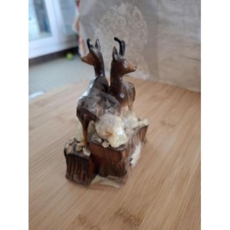 Paire de cerfs sur socle