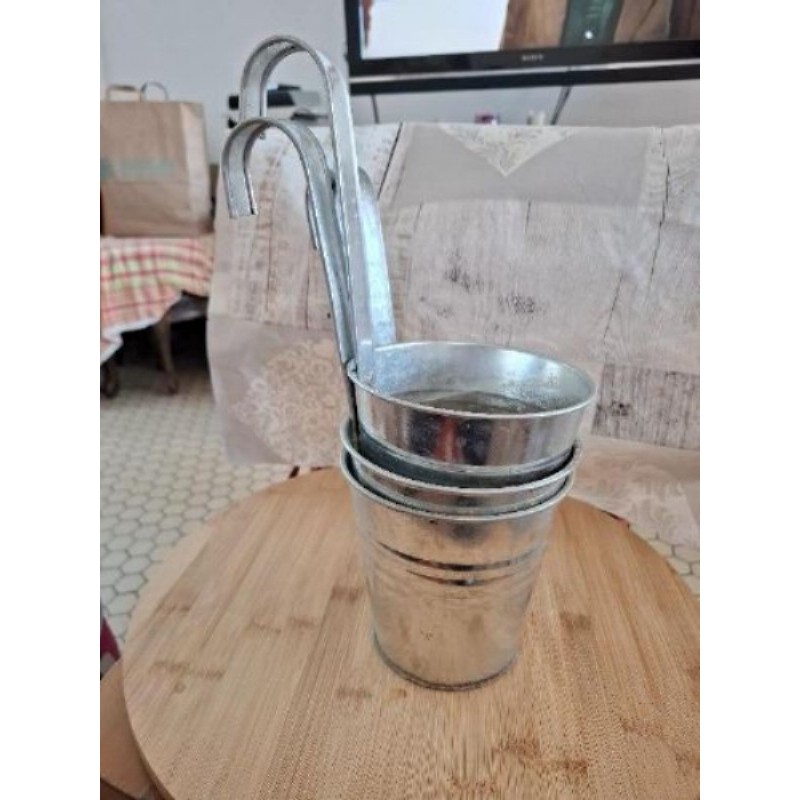 Lot de 3 pots aluminium suspendus