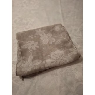 FOULARD GRIS FLEURS BLANCHED