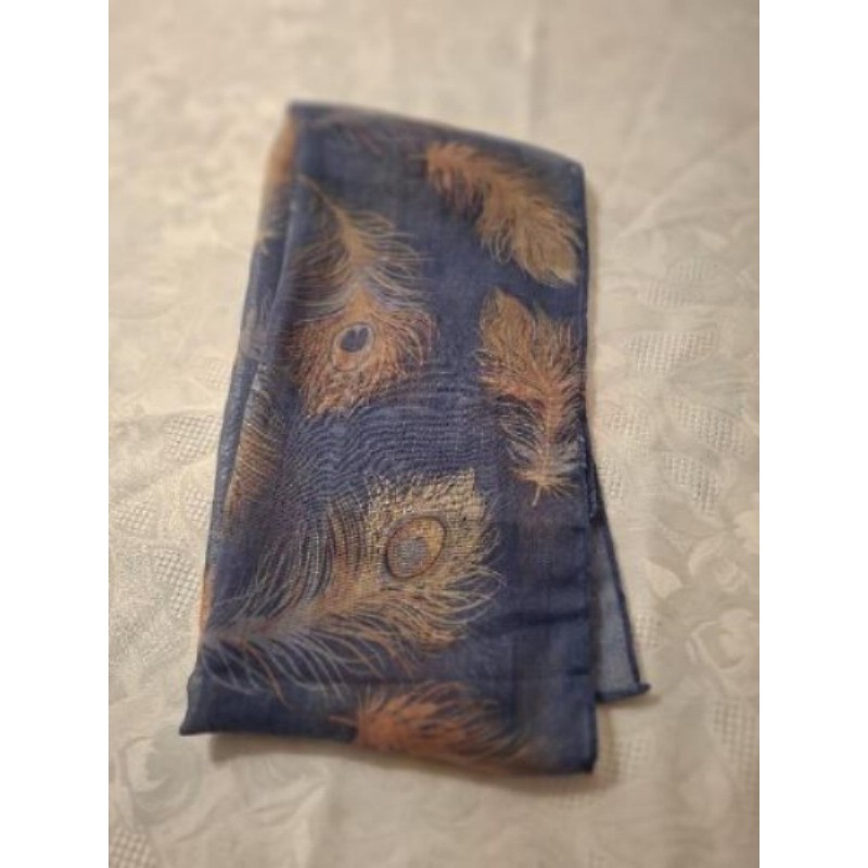 FOULARD BLEU PLUME PAON