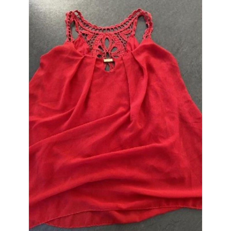 Blouse debardeur rouge  taille L