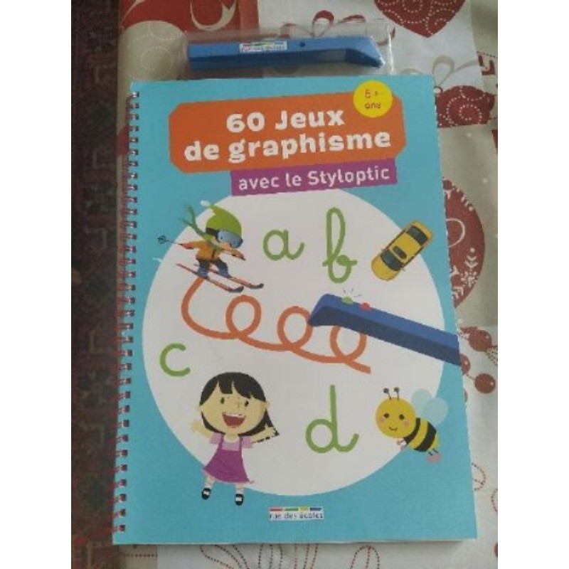 Livre 60 jeux de graphisme avec stylo optique 5+ ans 