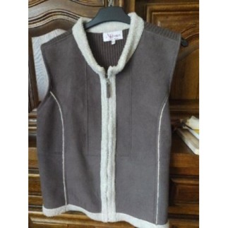 Gilet sans manches Marron...