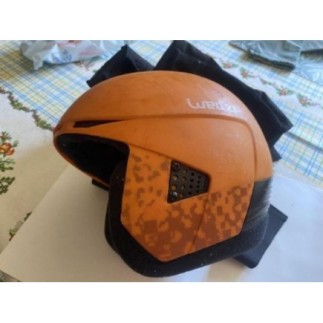 casque de ski orange...