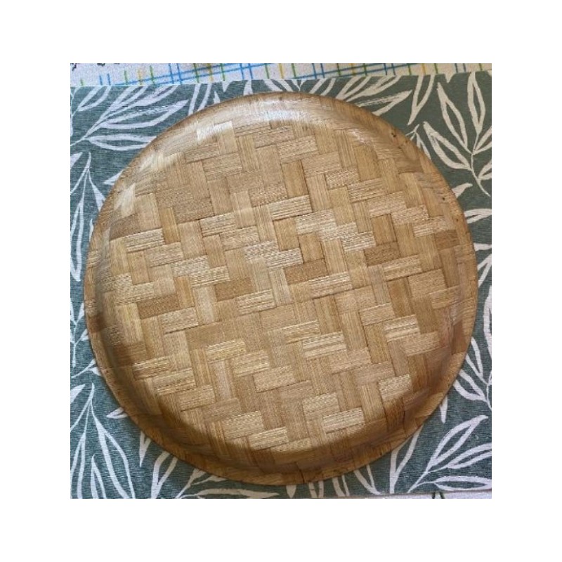 plateau rond en bambou pressé 28 cm