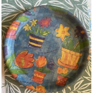 plateau rond en bambou pressé 28 cm