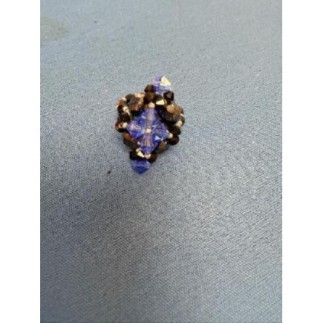 Bague losange bleu/noir