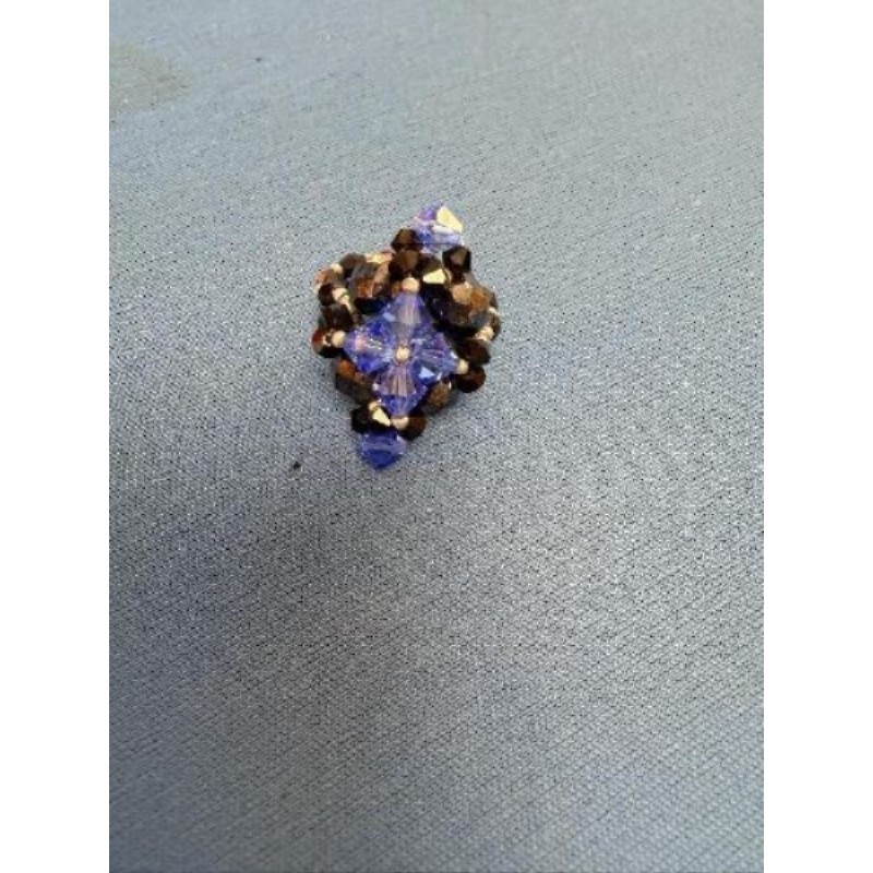 Bague losange bleu/noir