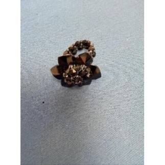 Bague grande fleur noire 