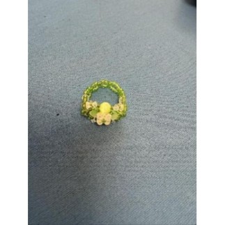 Bague fleur verte 