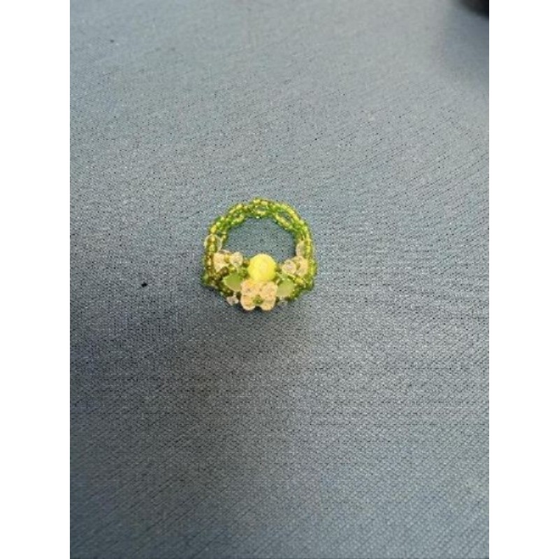 Bague fleur verte 
