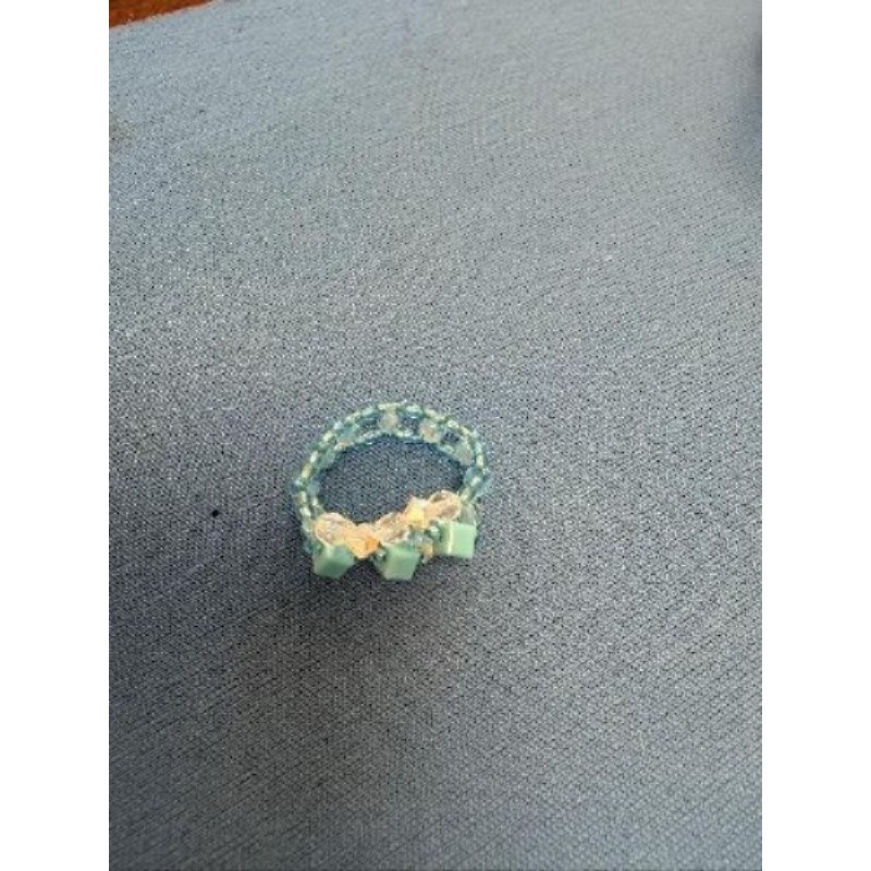 Bague 3 petits cubes turquoises
