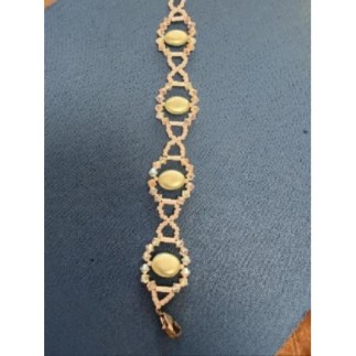 Bracelet perles ovales vertes