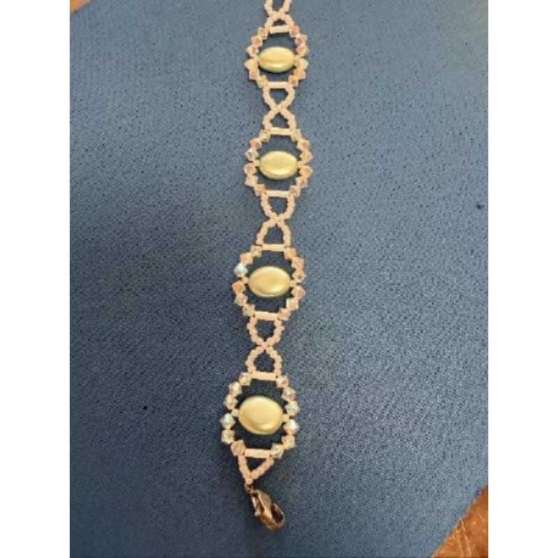 Bracelet perles ovales vertes