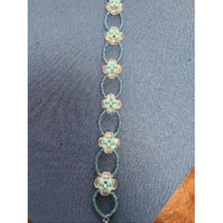 Bracelet fleurs turquoises